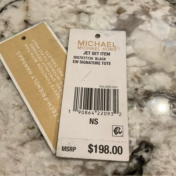 MICHAEL KOR JET SET BLACK GRAY SIGNATURE TOTE - Picture 10 of 10